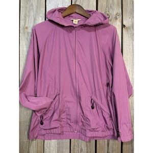 Woolrich Beach Plum Hooded Windbreaker M 💜 Lightweight Hiking Jacket